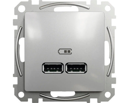 Priza Usb Dubla Schneider Sedna Deisgn Max. 2100 Mah, Aluminiu
