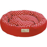 Culcus pentru caini si pisici 4Dog Deluxe Rotund Tarte S, Rosu, 65x15 cm