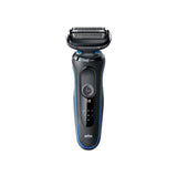 Aparat de ras electric Braun Series 5 51-B4650cs Wet&Dry, AutoSense, EasyClean, 3 elemente de taiere, accesorii pentru barba si ingrijire corporala, Statie de incarcare, Negru/Albastru