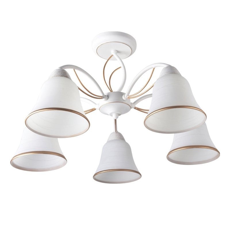 Lustra Klausen Kelly 5, 5xE27, metal, alb si auriu, H32cm, D56cm