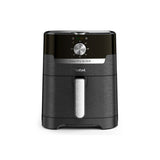 Friteuza cu aer cald Tefal Easy Fry & Grill air fryer EY501815, 1400W, capacitate 4.2L, functie grill, 8 programe, temperatura ajustabila 80 - 200°C, tehnologie Extra-Crisp, invelis antiaderent, oprire automata, negru/argintiu