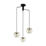 Pendul MIRTAZZA, EGLO, E27, 3x60W, otel, negru, sampanie, 110 x 59 cm, inaltime reglabila