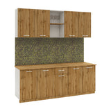 Set Bucatarie haaus Nisa, Stejar Wotan/Alb, L 200 cm