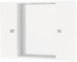 Dulap baie cu oglinda Savini Due Smart, polita si iluminare LED, PAL/sticla lustruita, 77x57 cm, alb lucios
