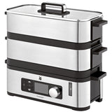 Aparat de gatit cu aburi WMF 415090011, 900 W, Doua zone de gatit, 2 x 2.15 L, Ecran LCD, Inox