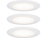 Spoturi incastrabile fixe cu LED integrat Suon 6,5W 480 lumeni IP44, 2700K variabile, Ø90 mm, alb satinat, pachet 3 bucati