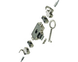 Incuietoare Cu Carlige Rotative Hettich, Tragere Usa Spre Stanga, 1 Cheie, Otel Nichelat