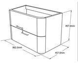 Baza mobilier Kring Idris, cu doua sertare, cu manere metalice si inchidere amortizata, infoliat stejar auriu, 80x56x46 cm