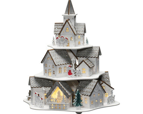 Decoratiune Din Lemn Cu Led Konstsmide 27, 5x23x25, 5 Cm Alb Cald