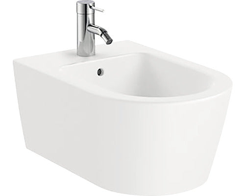 Bideu suspendat Roca Inspira Round 37x56 cm alb