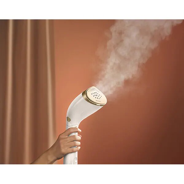 Aparat de calcat vertical portabil Philips seria 7000 STH7030/10, 1500W, debit de abur 28 g/min, Rezervoare de apa detasabile de 100 ml si 200ml, Talpa OptimalTEMP, 30sec. Incalzire, Cap reglabil, 2 nivele de abur, Greutate 870 g, manusa