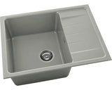 Chiuveta Bucatarie Marmura Compozita Cu O Cuva Fat Avangard 238 65x49 Cm, Cu Picurator, Reversibila, Inox