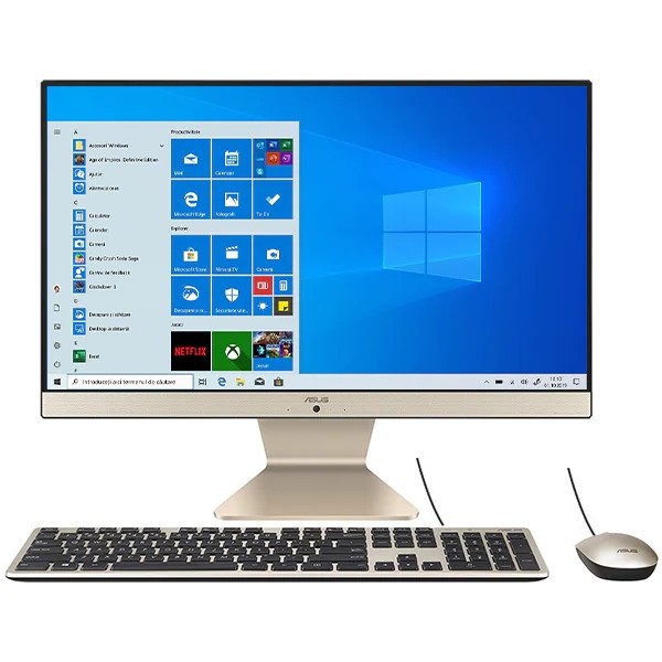 Sistem PC All in One ASUS Vivo V222FAK-BA001T, Intel Core i3-10110U, 21.5" Full HD, 4GB, 1TB PLUS SSD 128GB, Intel UHD, Windows 10 Home, Negru-Auriu