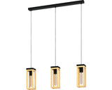 Lustra Nafferton E27 Max. 3x40w, Negru/lemn