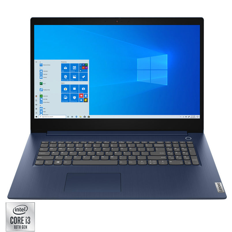 Laptop Lenovo IdeaPad 3 17IIL05 cu procesor Intel Core i3-1005G1 pana la 3.40 GHz, 17.3", HD+, 8GB, 256GB SSD, Intel UHD Graphics, Windows 10 Home, Abyss Blue