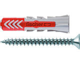 Dibluri Plastic Cu Surub Fischer Duopower 8x40 Mm, Pachet 8 Bucati, Incl. Capacele Autoadezive De Mascare