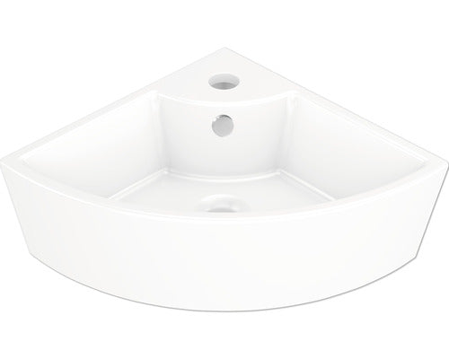 Lavoar Rotund cu Montaj pe Colt, Form & Style Vadella, 32,5x32,5 cm, Alb