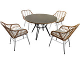 Set Mobilier Gradina Garden Place 5 Piese 4 Locuri Maro