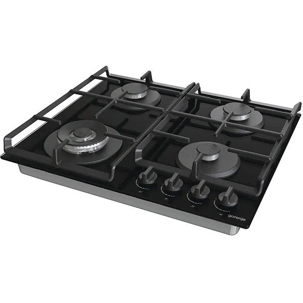 Plita incorporabila Gorenje GTW641EB, Gaz, 4 arzatoare, Wok, Negru