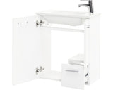 Set Matteo, Include Baza Lavoar si Lavoar Ceramic, 50 cm, Alb Creta