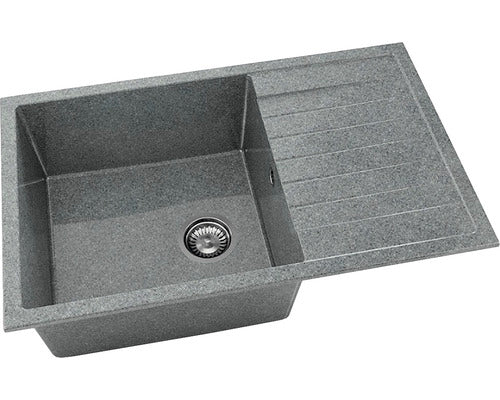 Chiuveta Bucatarie Cu O Cuva Fat Avangard 228 80x49 Cm, Cu Picurator, Reversibila, Granixit Slate