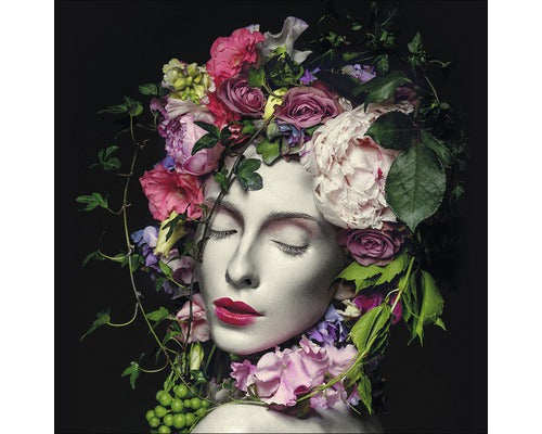Tablou Sticla Dreaming Woman 50x50 Cm
