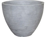 Ghiveci Striat Geli, Plastic, Ø 40 H 31 Cm, Gri