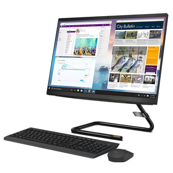 Sistem PC All in One LENOVO IdeaCentre 3 22IMB05, 21.5" Full HD, Intel Core i5-10400T pana la 3.6GHz, 4GB, 1TB si SSD 128GB, Intel UHD Graphics 630, Free DOS, Negru