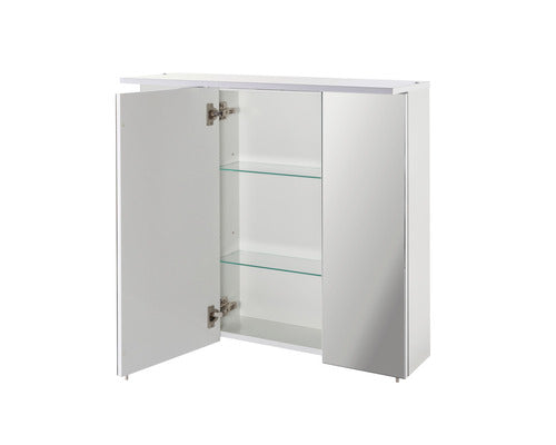 Dulap Baie cu Oglinda Profil, 3 Usi, PAL, 70,5x72,3 cm, Alb