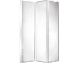 Paravan cada pliabil, 120x140 cm, 3 elemente, sticla decor picaturi, profil alb