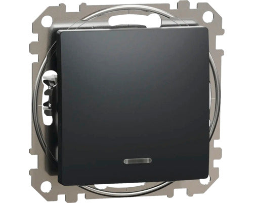 Intrerupator Cap-scara Simplu Schneider Sedna Design, Cu Lumina, Antracit