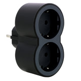 Adaptor priza Legrand Revolution L694517, 2 prize frontale, 16A, Negru