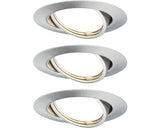 Spoturi Led Incastrate Base Gu10 5w Ø90 Mm, Becuri Led Incluse, Nichel Mat, Pachet 3 Bucati