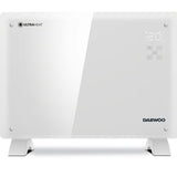 Convector electric smart Daewoo DGH1000WIFI, 1000 W, Suprafata incalzire sticla, Conectare WIFI compatibil cu Android si iOS, Touch control, Display LED, Timer, Alb