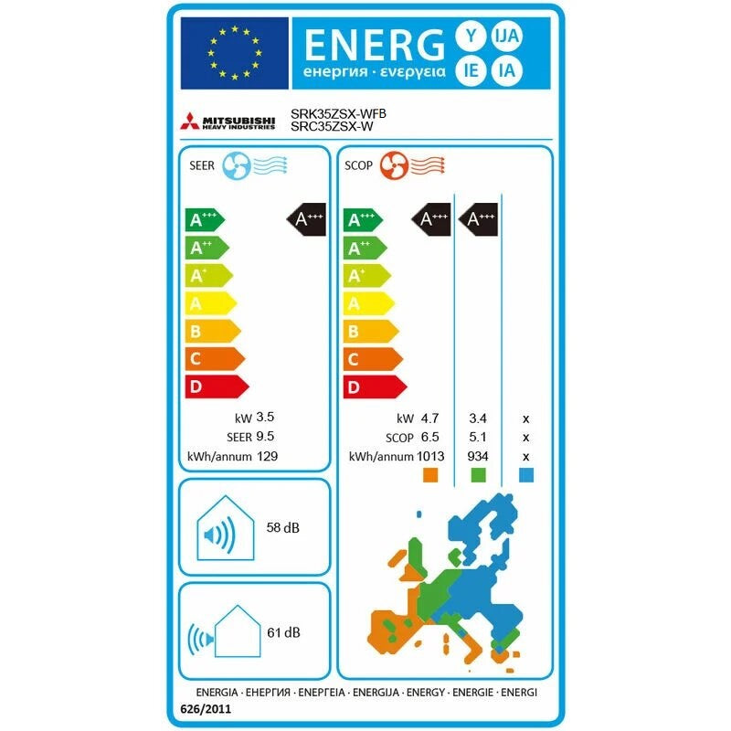 Aer Conditionat MITSUBISHI HEAVY Harukaze Pro SRK35ZSX-WFB SRC35ZSX-W, 12000 BTU, A+++/A+++, Hyperinverter, Functie Incalzire-Racire, Wi-Fi, Alb-Negru