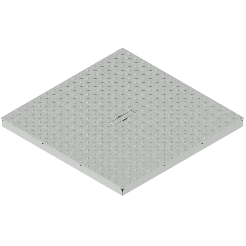 Capac din otel zincat, VODALAND, pentru camin de scurgere Base, patrat, A15, 550x550