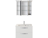 Set Mobilier Baie, Pelipal Kumba 77, Include Baza Lavoar, Lavoar si Oglinda cu Iluminare, Alb