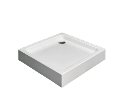 Cadita de Dus Patrata Radaway Siros C Compact, 80x80x17 cm, Acril, SBC8817-2, Alb
