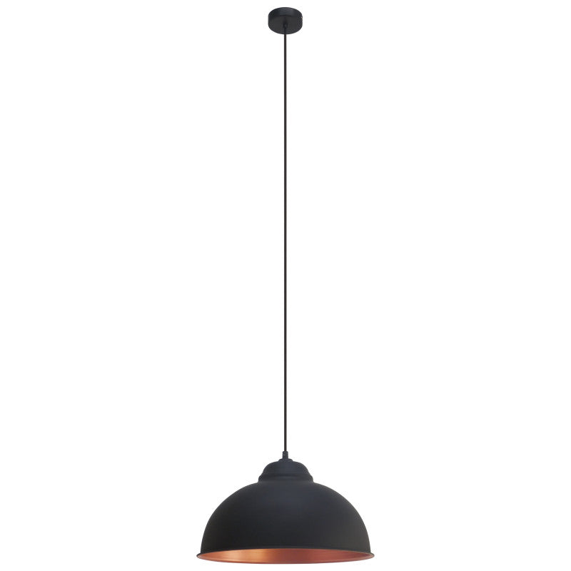 Pendul vintage Truro 2, EGLO, 1xE27, otel, negru-cupru, 110 x 37 cm, inaltime reglabila, IP20