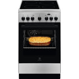 Aragaz Electrolux LKR562055X, Electric, 4 zone de gatit, Cuptor electric, Autocuratare catalitica, SteamBake, Timer, Grill electric, Clasa A, 50 cm, Inox