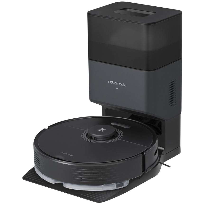 Robot de aspirare Roborock Q7 MAX+, aspirator&mop&statie inteligenta de golire automata, 58W, LiDAR, 4200Pa, 4 senzori, 4 harti, mapare 3D, 5200mAh, recipient praf: 470ml, recipient apa 350ml, zone no-go/ no-mop, 30 setari pentru volumul de apa, negru