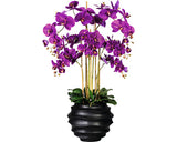 Planta Artificiala Orhidee Fluture Phalaenopsis In Vas 7 Ramuri H 95 Cm Lila