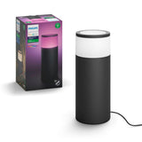 Stalp iluminat exterior LED RGBW integrat Philips Calla HUE, extensie 17423/30/P7, control inteligent cu Hue Bridge, 8W (49W), 600 lm, lumina alba/color, IP65, 25.2 cm, aluminiu, Crom mat, clasa energetica G