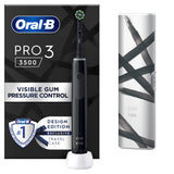 Periuta de dinti electrica Oral-B Pro 3 3500, Curatare 3D, 3 programe, 1 Incarcator, 1 Capat, Trusa de calatorie, Negru