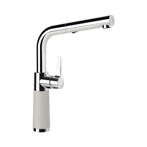 Baterie bucatarie cu dus extractibil SC-540, 2 tipuri de jet, cartus ceramic, Cristalite Beton, gri