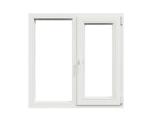 Fereastra Pvc Termopan 4 Camere 116x116 Cm Alba Fixa + Deschidere Dubla Dreapta