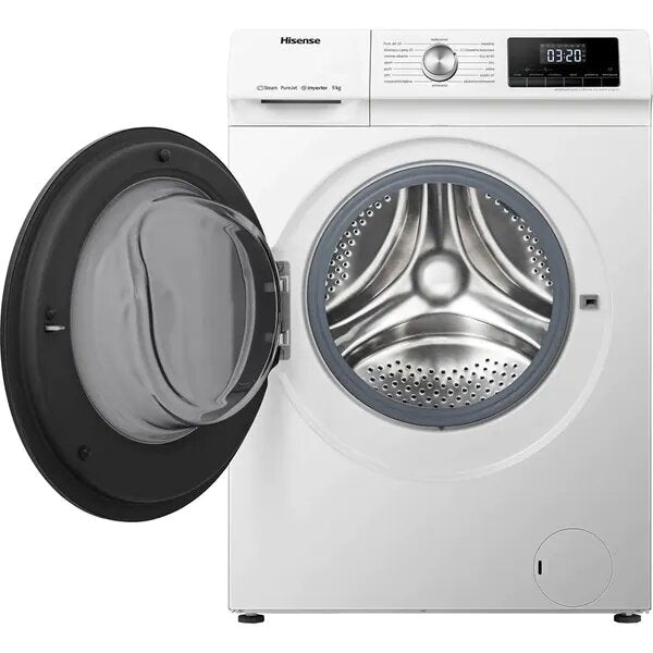 Masina de Spalat Rufe Frontala HISENSE WFQA9014EVJM, Steam, 9 kg, 1400rpm, Clasa A, Alb