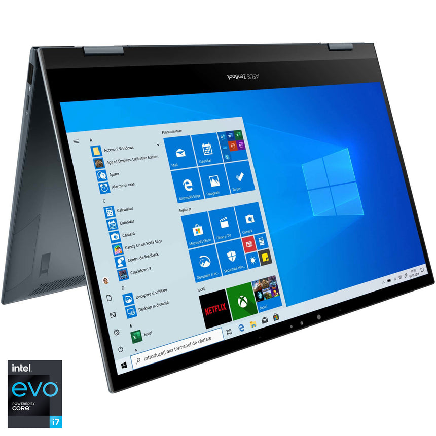 Laptop 2 in 1 ASUS ZenBook Flip 13 OLED UX363EA cu procesor Intel® Core™ i7-1165G7 pana la 4.70 GHz, 13.3", Full HD, 16GB, 1TB SSD, Intel® Iris Xe Graphics, Windows 10 Pro, Pine Grey