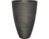 Ghiveci Tip Vaza Geli, Striat, Plastic, Ø 40, H 60 Cm, Antracit