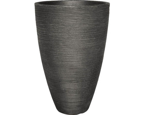 Ghiveci Tip Vaza Geli, Striat, Plastic, Ø 40, H 60 Cm, Antracit